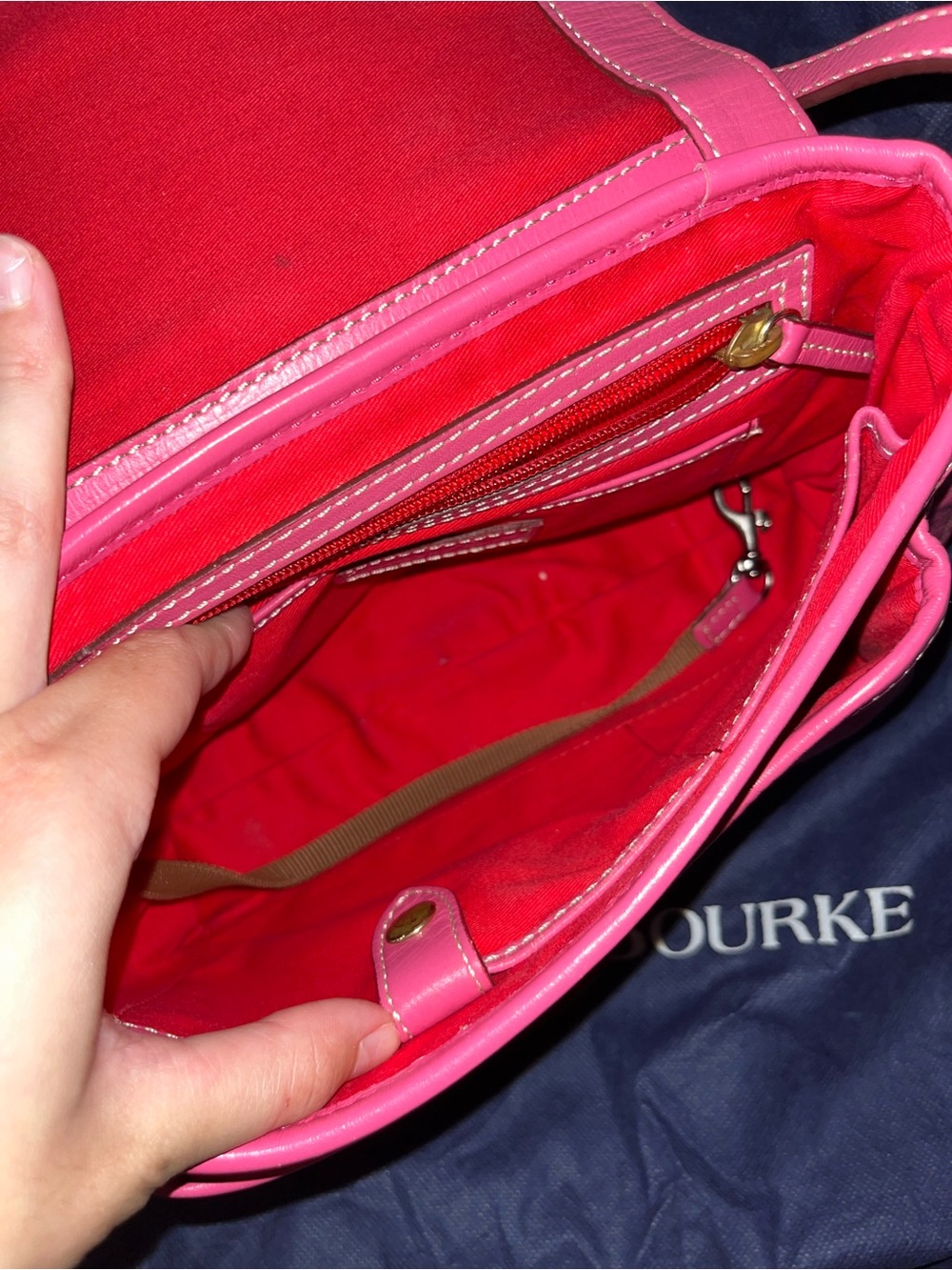 Dooney & Bourke Hot Pink Embossed Leather Crossbody - Picture 3 of 7